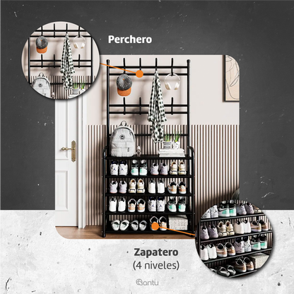 Zapatero Perchero de 5 Niveles
